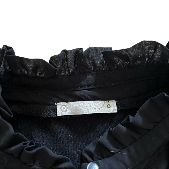 Y2K or Coquette Dynamite Black Knit Layered Lace Trim and Mesh Mini Dress/Tunic - Picture 6 of 6